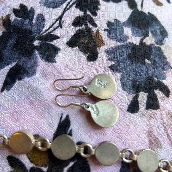 **SOLD** sterling silver & abalone shell bracelet & earrings.  EUC - Picture 2 of 3